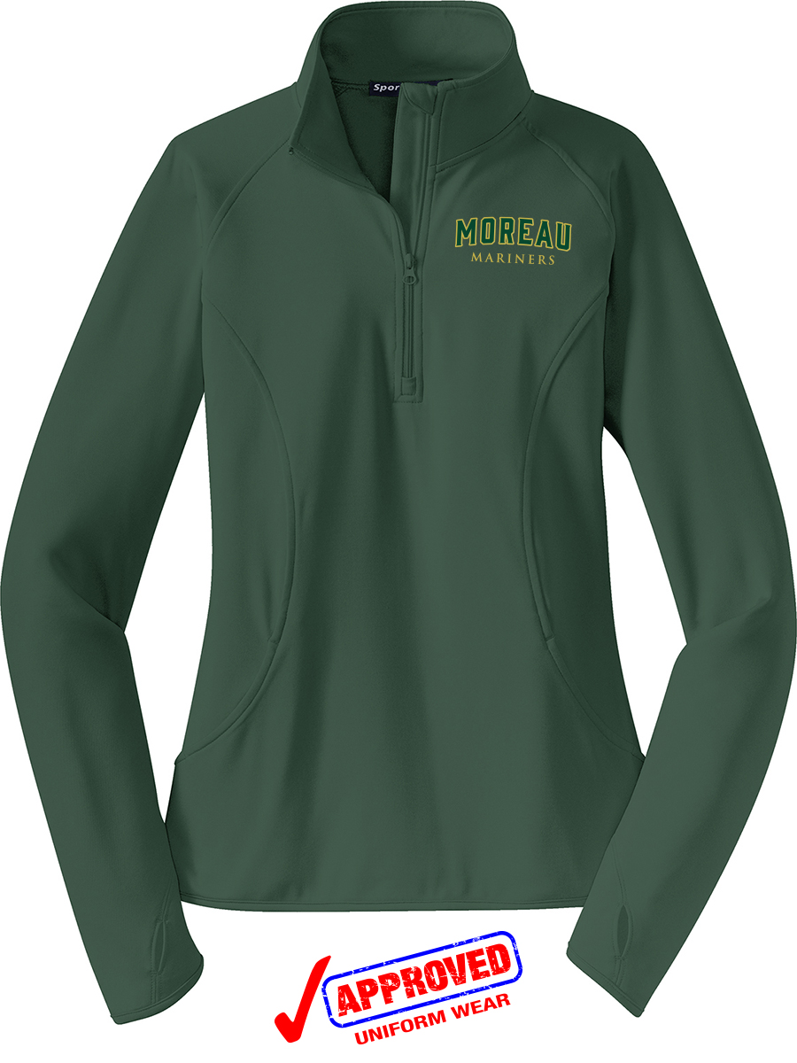SportTek Ladies SportWick Stretch 1/2Zip Pullover, Forest Green